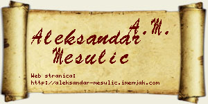 Aleksandar Mesulić vizit kartica